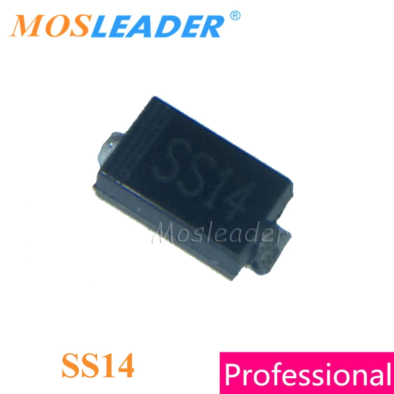 Mosleader 2000 шт. SMA 1N5817 SS12 1N5819 SS14 DO214AC 1A 20V 40V Schottky сделано в Китае высокое качество |