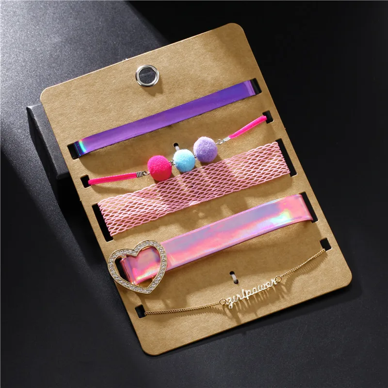 Ожерелье женское из искусственной кожи с подвеской в виде сердца|Колье| |