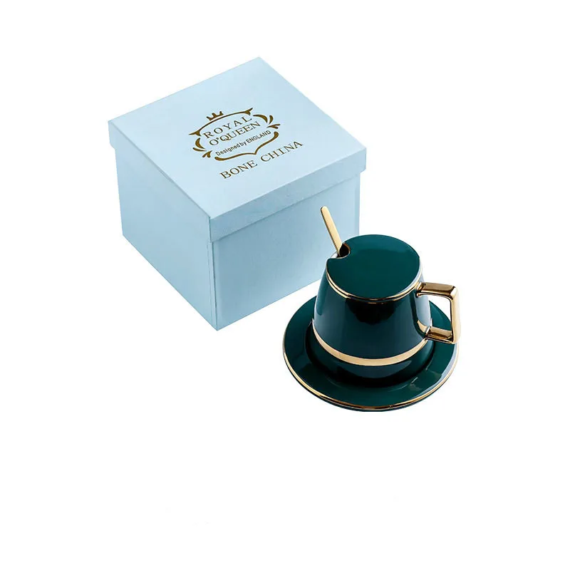 

Coffee Cup European Small Luxury Ceramic Retro Gift Set Water Nordic Lid Spoon High-Grade Gift shui bei zi