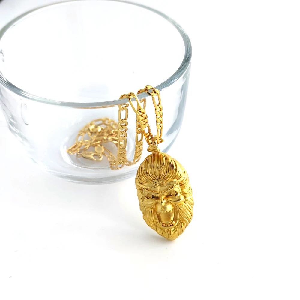 

Кулон 24 k, цепочка с золотистой и желтой головой, ширина США