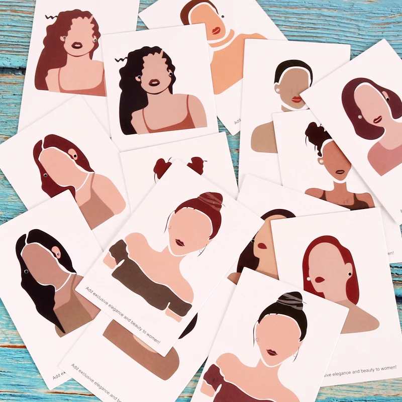 

Fashion 6x9cm 100pcs/Lot Drop Earrings Display Card Ear Stud Accessories Top Grade Paper Card Holders Women Pattern High Quality