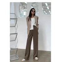 wide leg pants womens summer high waist was thinner 2021 new loose casual straight leg pants were thinner slim suit pants qn
