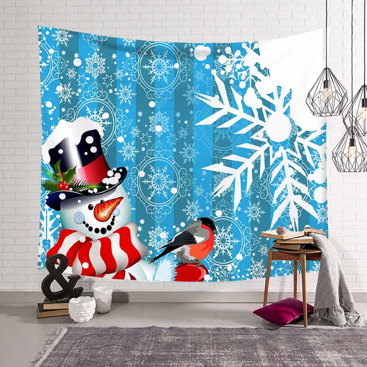 

Merry Christmas pattern Square Blanket Tapestry 3D Printed Tapestrying Rectangular Home Decor Wall Hanging style-3