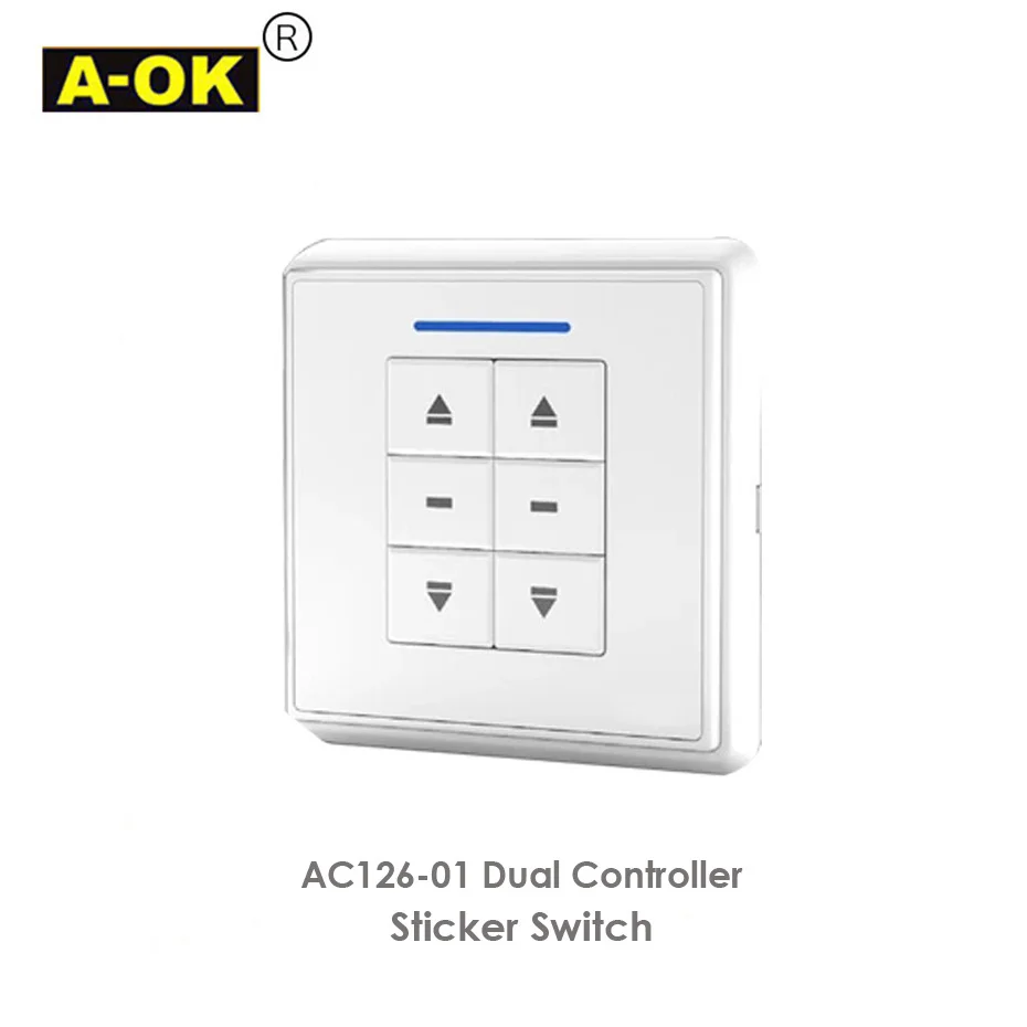 Настенный выключатель с вертикальной/встроенной/двойной наклейкой, беспроводной настенный контроллер RF433 для двигателя для штор/трубчатого двигателя RF433