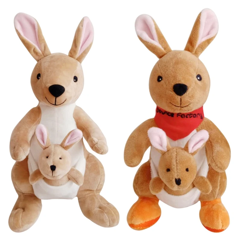

Kangaroo Plush Toy Animal Doll Coffee/Orange Color Cute Cartoon Interactive Toy Infant Gift for Baby Sleeping Toys