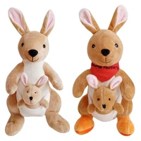 kangaroo plush toy animal doll coffeeorange color cute cartoon interactive toy infant gift for baby sleeping toys