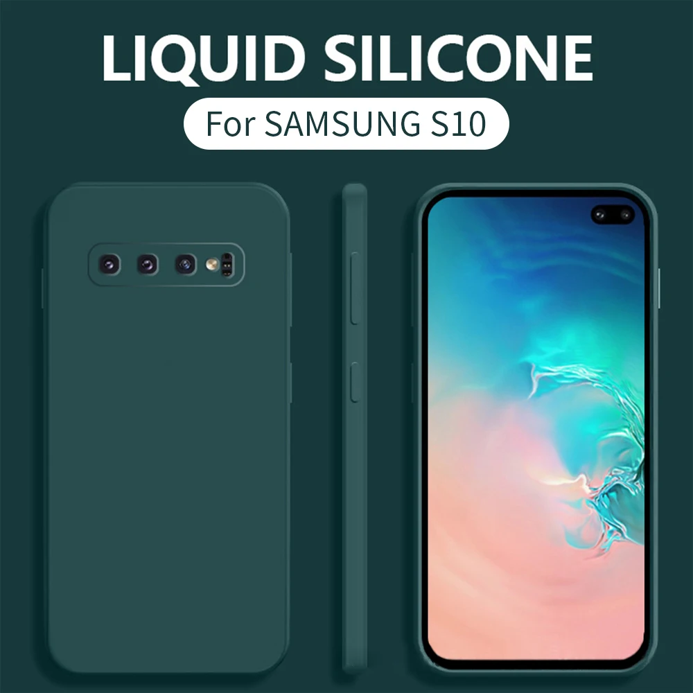 

Colorful Silicone Anti-fall Shockproof Phone Case For Samsung S 8 9 10 20 21 Plus Ultra A 21 51 71 Thin Matte Full Cover
