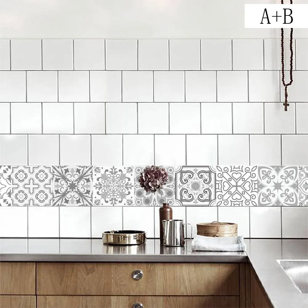 Ceramic Tile 3D Printing Film PVC Floor Contact Paper Covering DIY Self-adhensive Waterproof Wall Sticker | Дом и сад