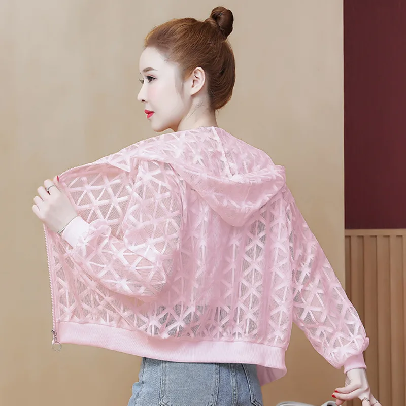 #5357 красная розовая белая сетчатая куртка женская повседневная короткая с