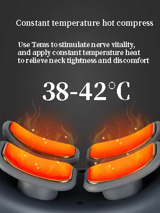 

Neck Massager 3D Wireless Cervical Traction Collar Pain Relief Massage Device Pulse Heating Floating Electrode Pads Home Travel