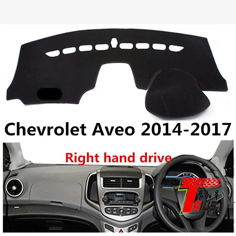 Чехол Taijs для приборной панели автомобиля с правым рулем Chevrolet Aveo 2014-2017 подробная