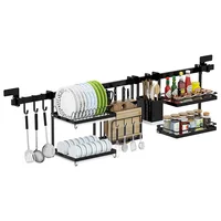 Black kitchen drain bowl rack stainless steel sink above the window wall hanging pick-up rack do not punch