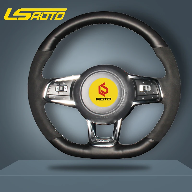 Чехол на руль для Volkswagen Golf 7 GTI R MK7 VW Polo Scirocco 2015 2016 чехол руль|steering wheel cover|wheel coveron the