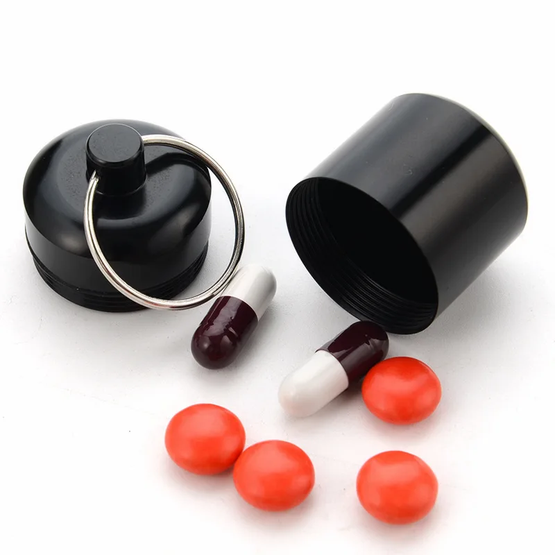 

Aluminum Medicine Pill Alloy Holder Bottle Travel Earplugs Waterproof Carry Outdoor Hearing Container Metal Drug Keychain Pocket