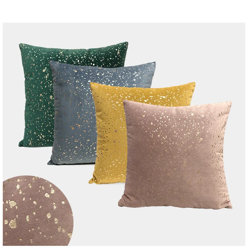

Flannel Golden Spots Cushion Brozing Gold Foil Cushion Decorative Pillow Home Decor Throw Pillow Almofadas Decorativas Para Sofa