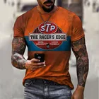 Мужская футболка с принтом монографа STP, уличная мода, ретро футболки с круглым вырезом и коротким рукавом, однотонная Повседневная футболка большого размера