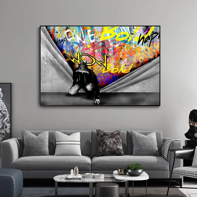 Граффити Бэнкси настенное искусство постеры уличное абстрактный Красочный