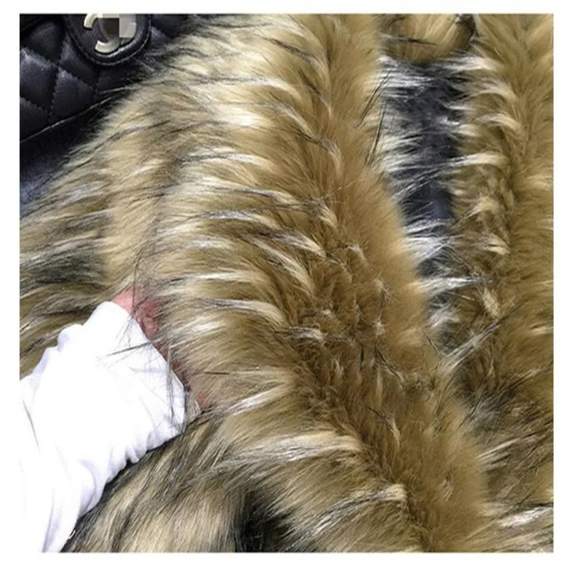 Imitation raccoon woven fur coat women's fox fur clothes mid-length korean style lapel autumn winter new fashion brown abrigos