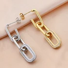 Лидер продаж, геометрические висячие серьги с микрозакрепкой из циркония для женщин, новинка 2021, трендовая бижутерия, подарок на вечеринку