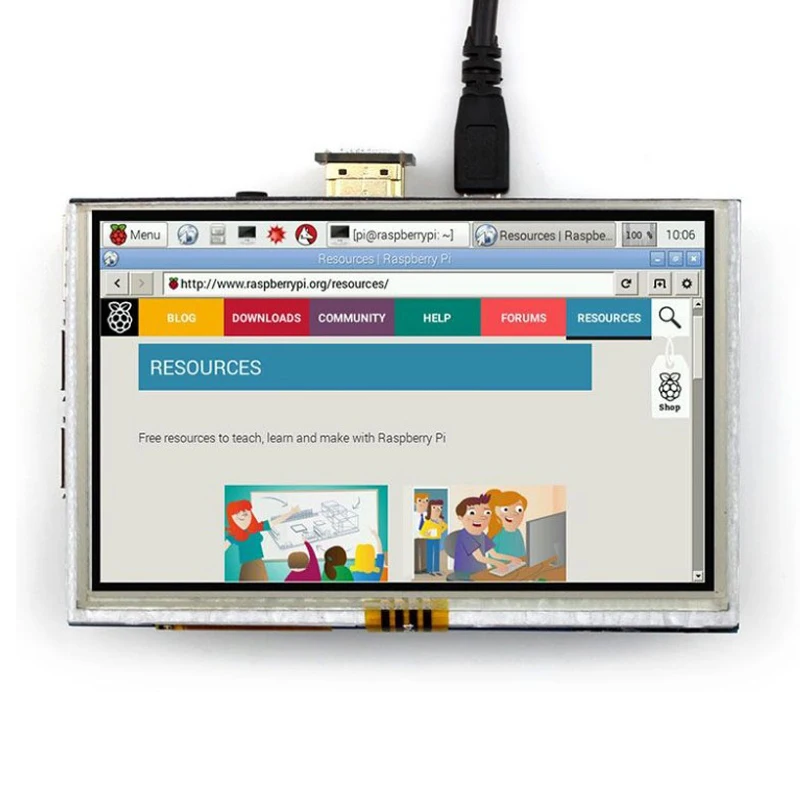 5 дюймов Raspberry Pi 4 ЖК дисплей HDMI сенсорный Экран Дисплей на тонкопленочных