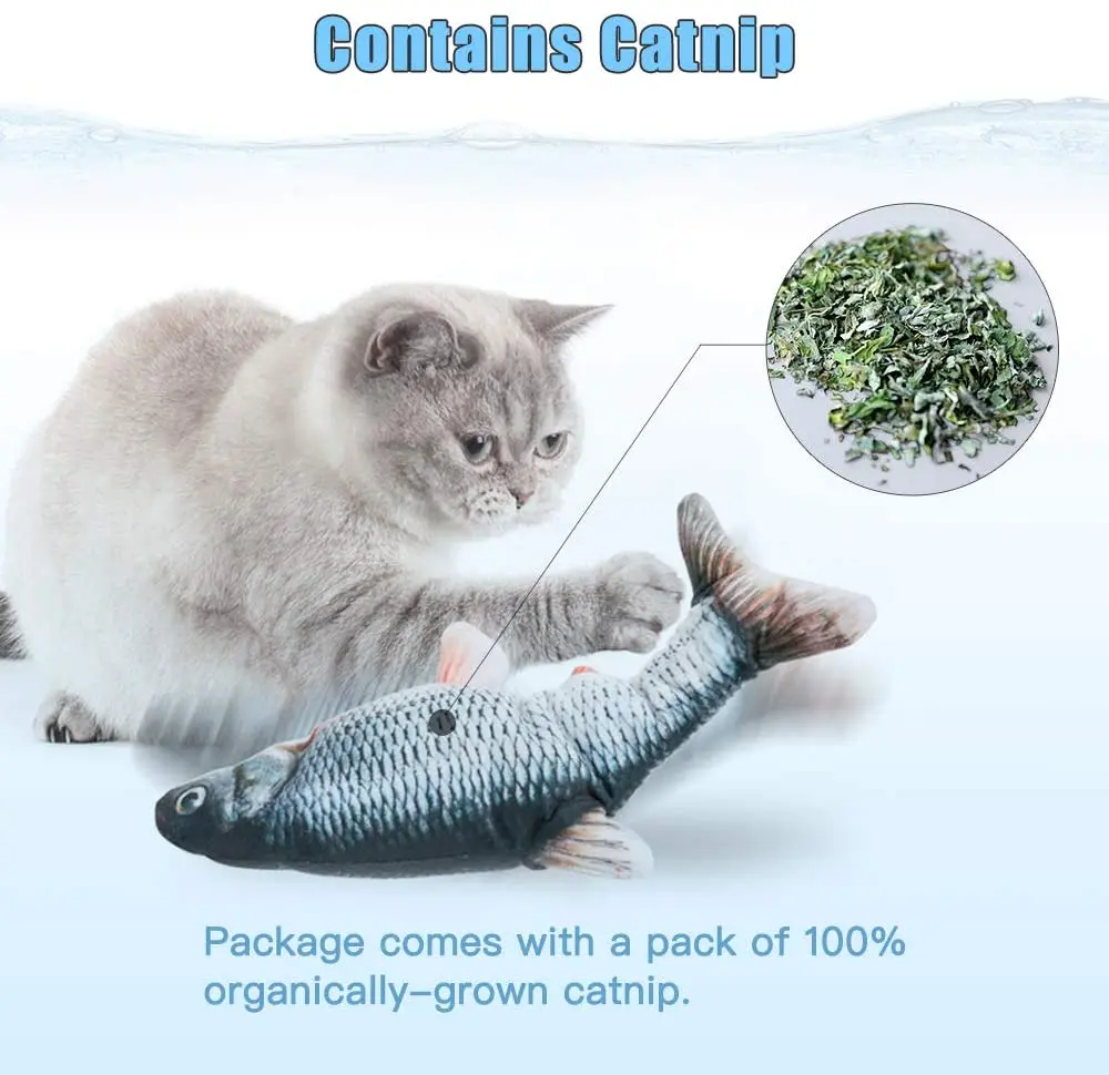 

Cat Toy Fish USB Electric Charging Simulation Fish Dropshiping Moving Floppy Wagging Fish Cat Pet Chew Bite Interactive Cat Toys