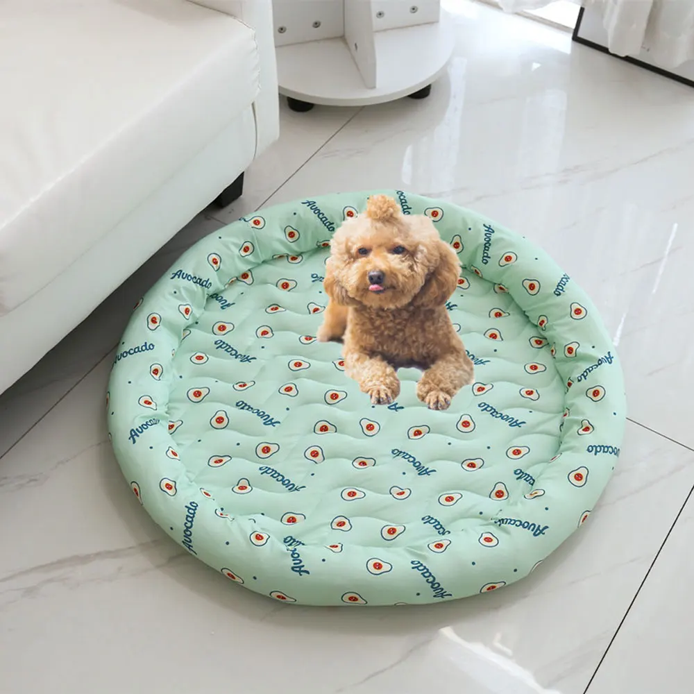 

Summer Cooling Pet Dog Mat Ice Pad Dog Sleeping Round Mats For Dogs Cats Pet Kennel Top Quality Cool Cold Silk Dog Bed