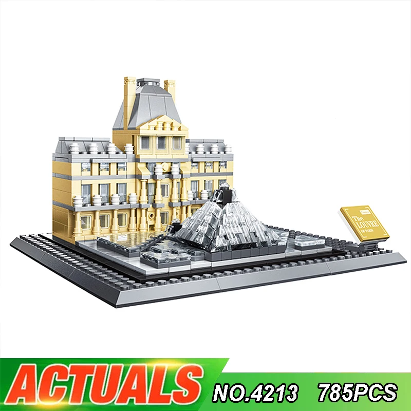 

Wange 4213 785pcs Word Architecture Series Louvre of Paris Building Blocks Bricks Toys For Children