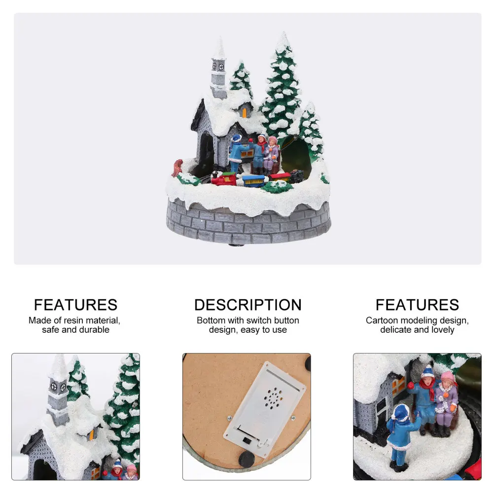 

Christmas Luminous Villa LED Light House Resin Desktop Ornament without Battery