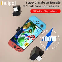 ihuigol 100w usb 3 1 type c male to female 10gbps usb c converter adapter for switch game console 4k video play type c connector