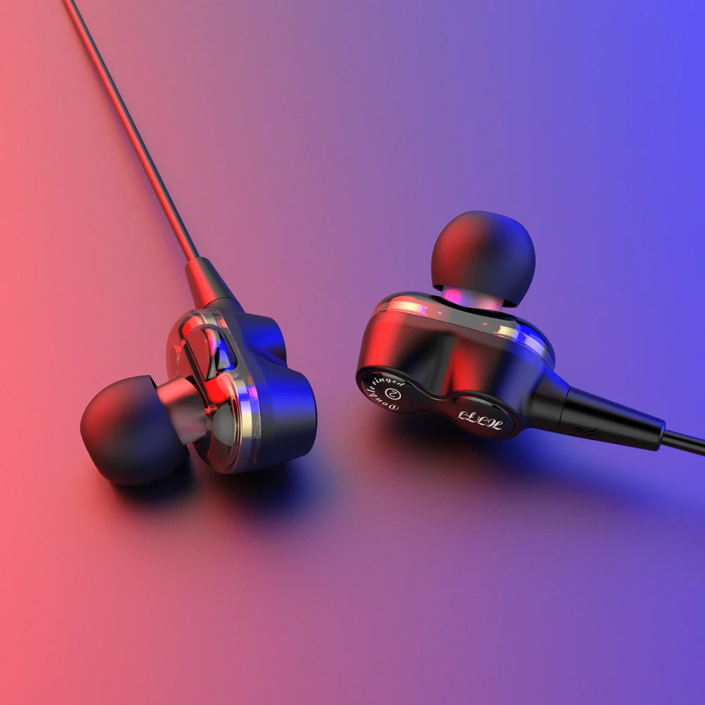 Четыре колонки Bluetooth наушники стерео Бас Спорт двойной динамический наушник HIFI