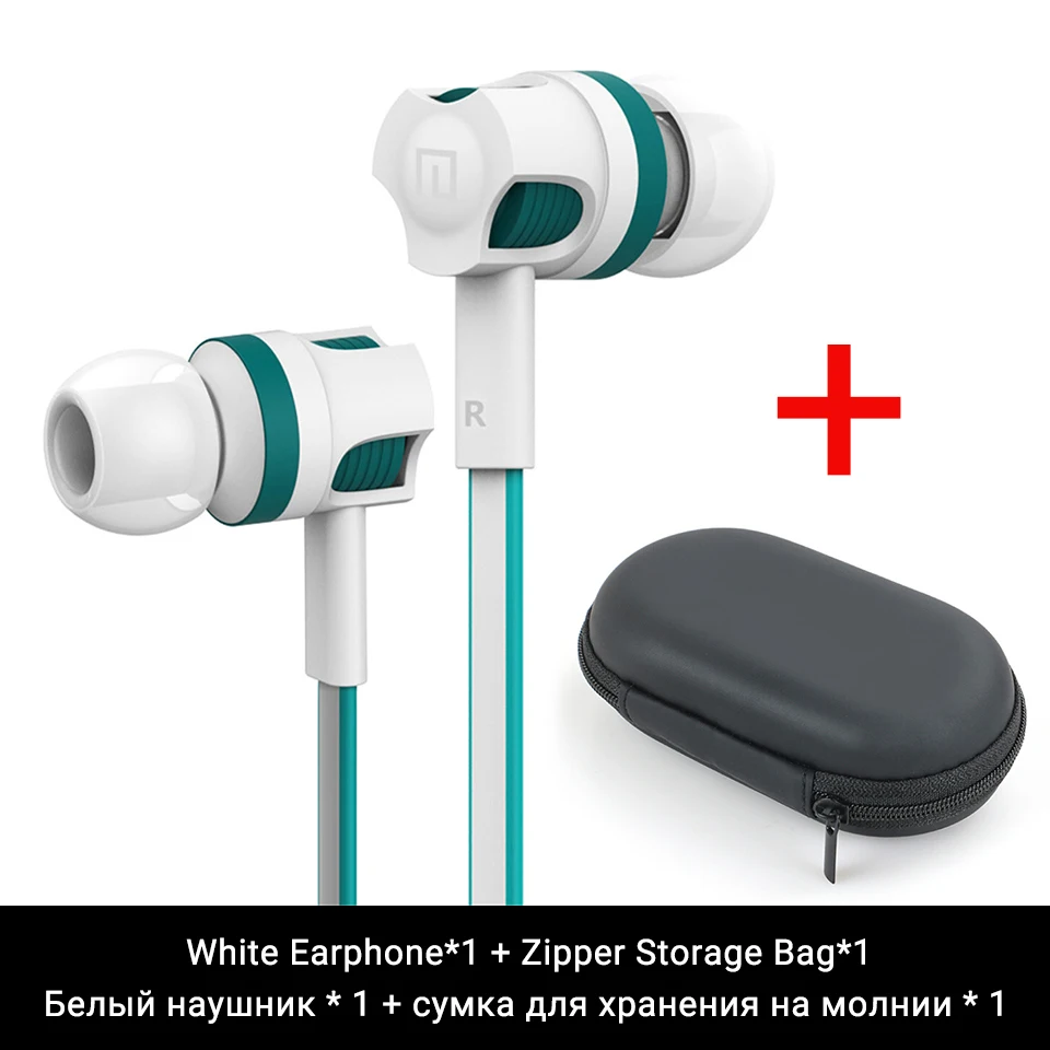 White with Bag Langsdom Mijiaer JM26, 3,5 мм, проводные наушники для телефона, samsung, Xiaomi, наушники в ухо, гарнитура с микрофоном, наушники для телефона - Цвет: White with Bag