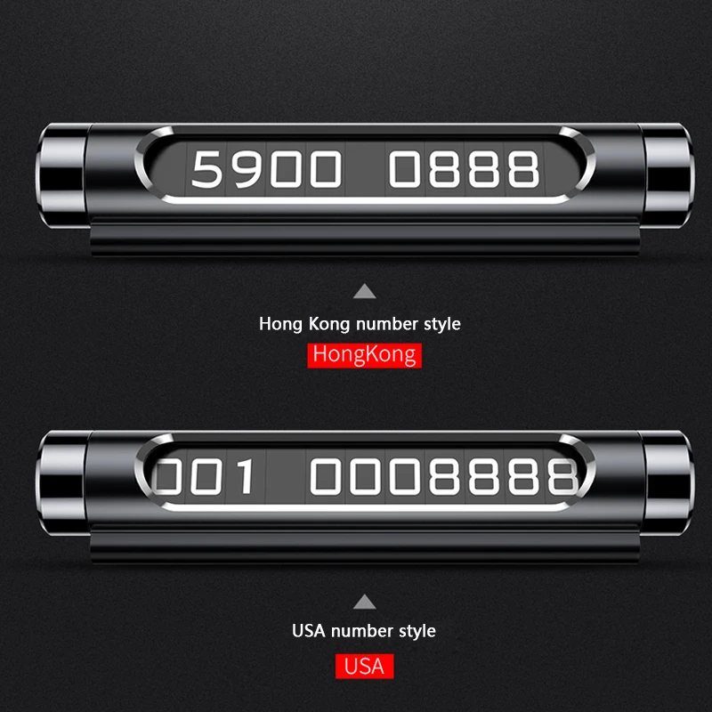 

Youpin Luminous Parking Number Plate Phone Full Metal Double Number Car-Accessorie Temporary Parking Card Rotatable Hide Design