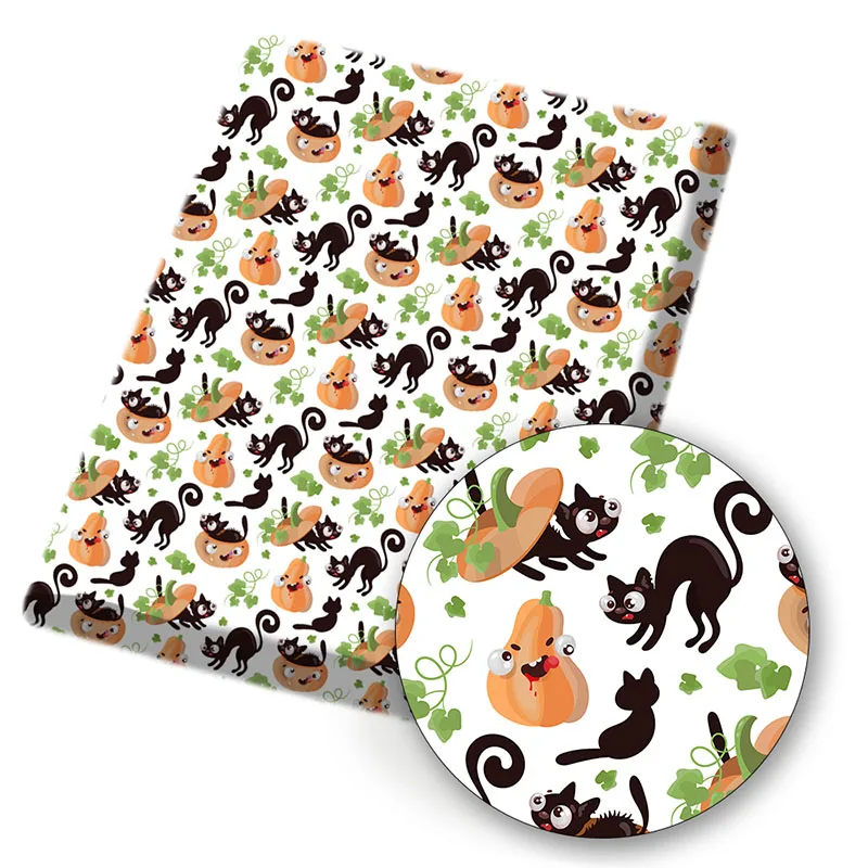 

Polyester Cotton Fabric Cartoon Cute Skeleton Printed Cloth Sheets Dress Making Handmade Masks DIY Crafts Supplies 45*145cm 1pc