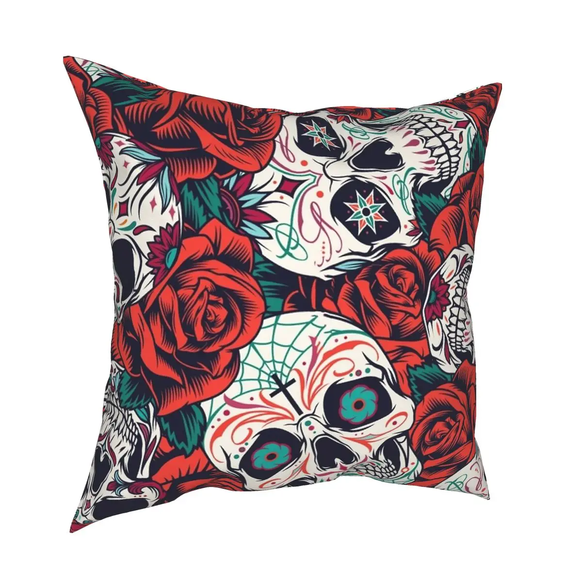 

Бесшовный квадратный чехол для подушки с черепом декоративная подушка бесшовные цветочные наволочки 45*45 см для Хэллоуина