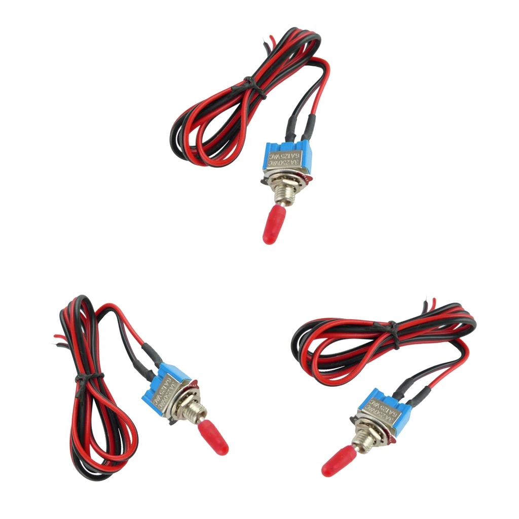 3x вкл/выкл Мини тумблер Предварительно проводной 24 дюймовый 3Amp сигнализация