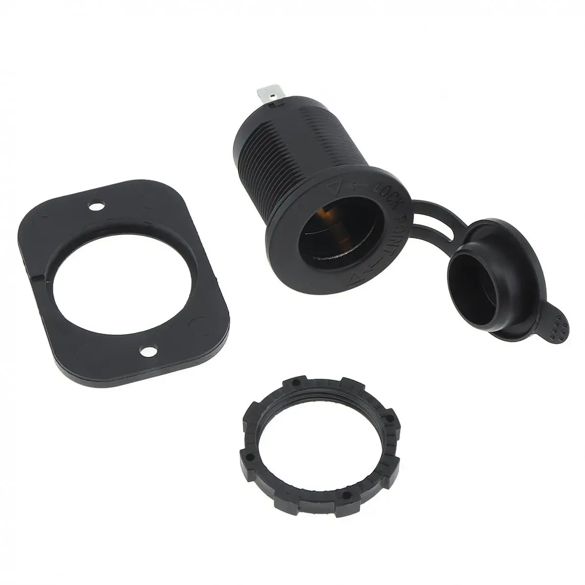 Мотоцикл Зарядные устройства Черные 12V Влагозащищенные Розетка питания GPS Зарядное устройство с фиксирующим элементом для автомобиля / Универсальное включение.