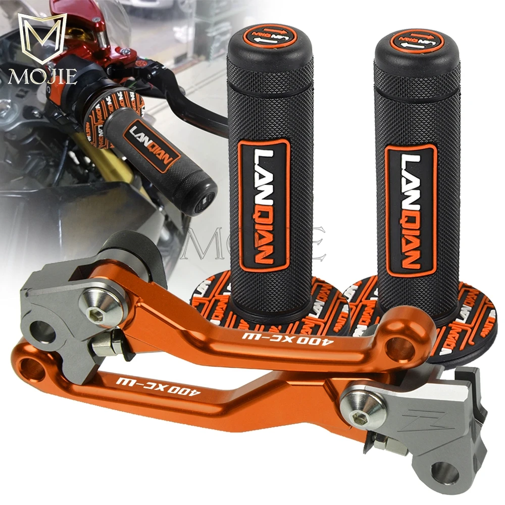 

For 400XCW 400 XCW XC-W 400XC-W 2008-2010 2009 CNC Pivot Brake Clutch Levers Dirt Bike Handle Hand Grip Handlebar Motocross