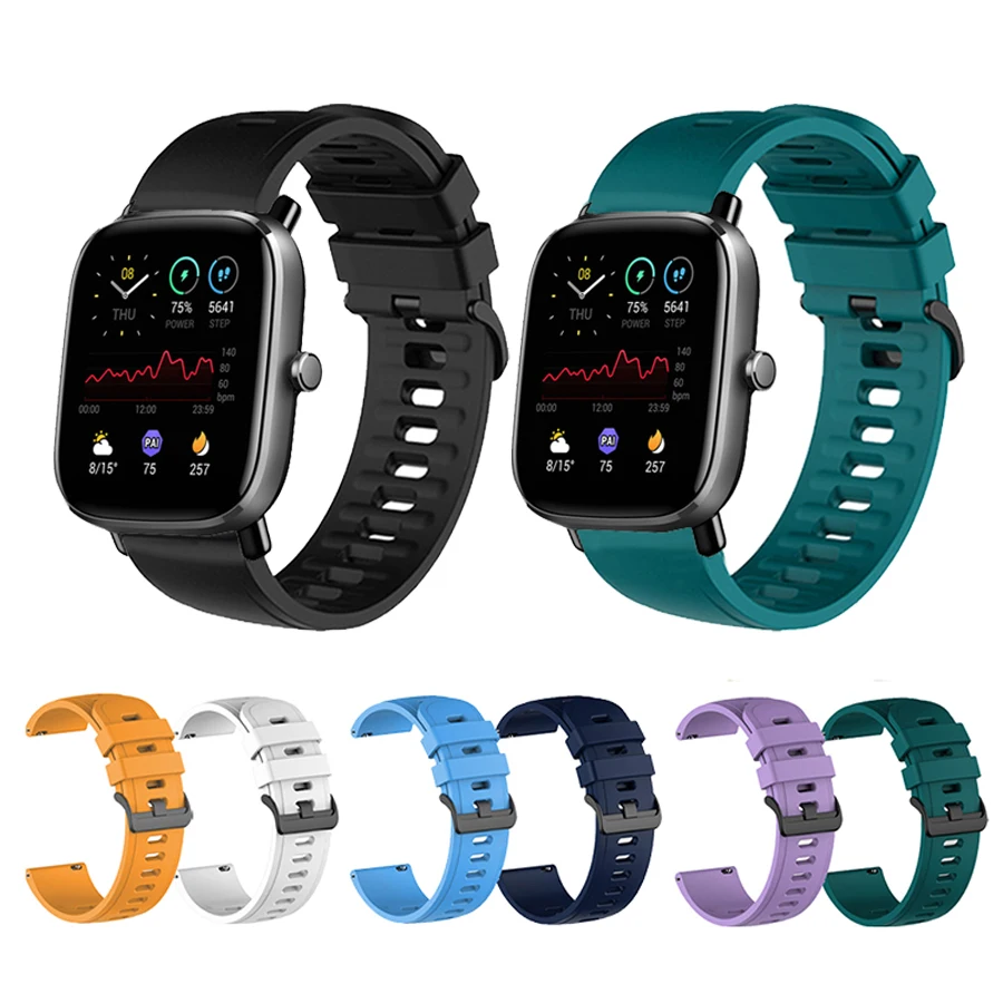 

Ремешок силиконовый для смарт-часов Amazfit GTS 2 Mini/2E, сменный Браслет Для Xiaomi Huami Amazfit Bip U/S/Lite/GTS 2