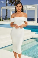 white evening dress 2020 tea length off shoulder mermaid simple elegant boat neck backless cocktail party dress %d0%b2%d0%b5%d1%87%d0%b5%d1%80%d0%bd%d0%b8%d0%b5 %d0%bf%d0%bb%d0%b0%d1%82%d1%8c%d1%8f