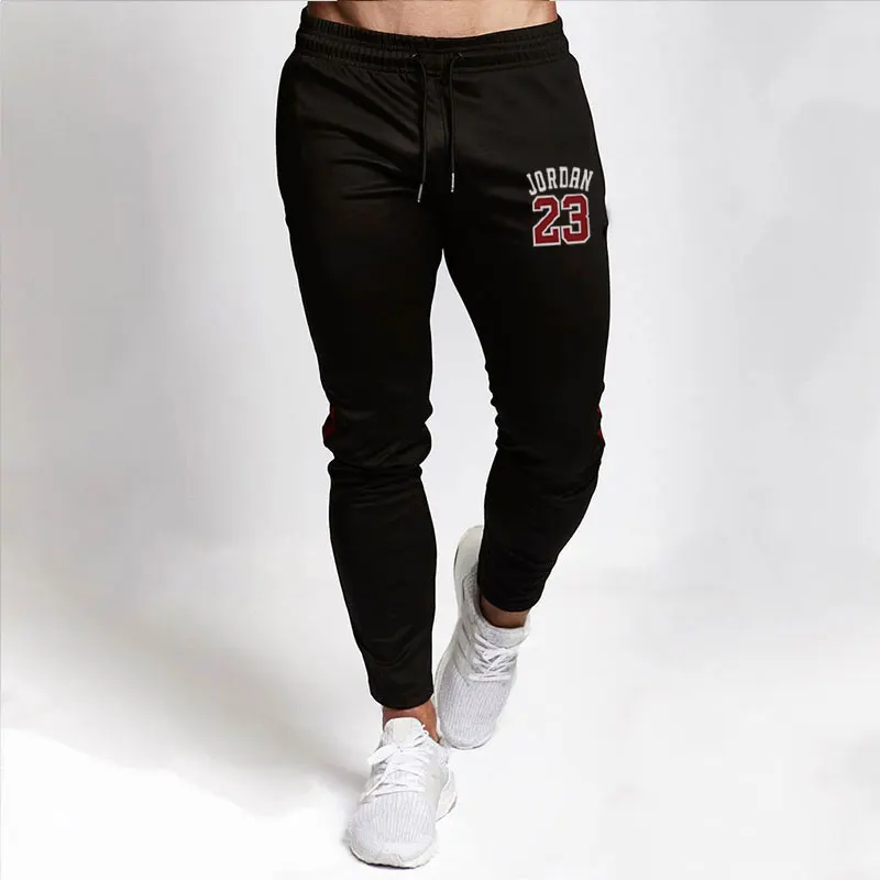 Брюки мужские для фитнеса и бодибилдинга Брендовые повседневные эластичные