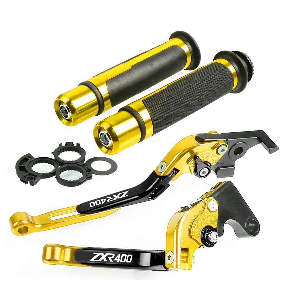 D WITH LOGO gold Ручка тормоза мотоцикла CNC Регулируемый рычаг тормоза сцепления ручка для Kawasaki ZXR400 1995 1996 1996 1998 все годы ZXR 400 - Цвет: D WITH LOGO gold