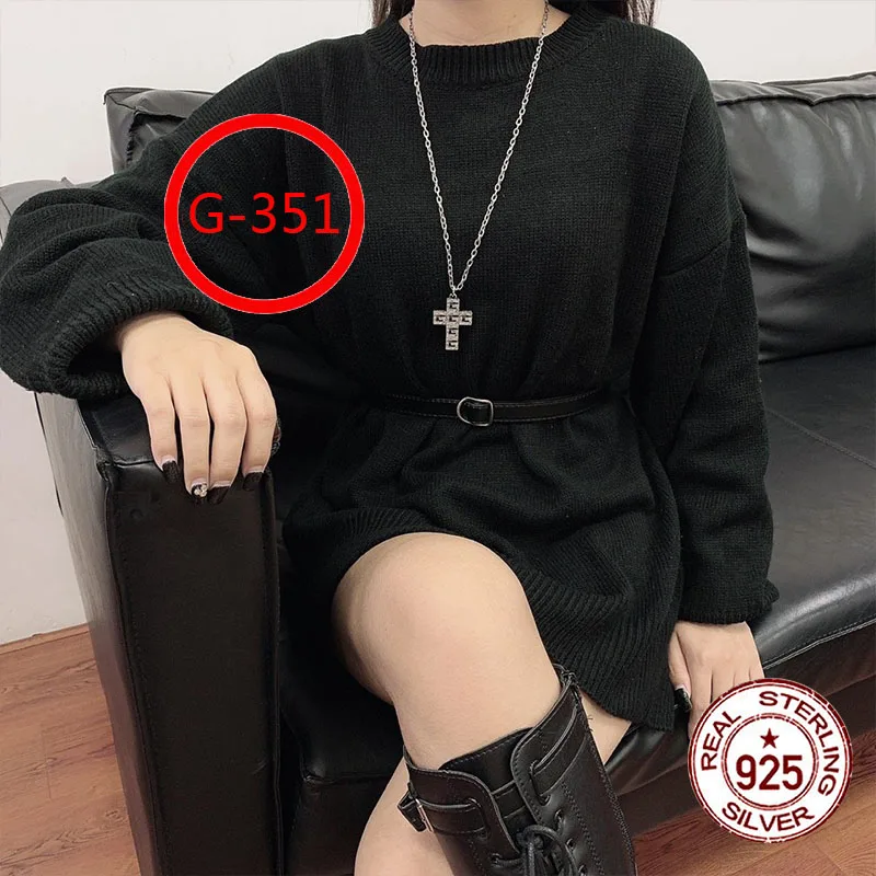 

G351 S925 Sterling Silver Necklace New Brand Couple Square Bird Letter Personality Fashion Style Simple Style Gift Hot Sale
