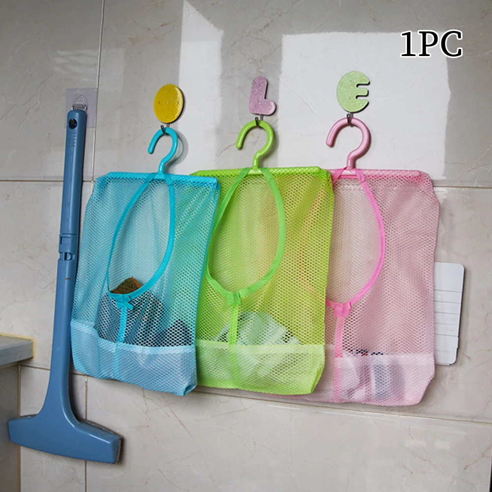 

Shower Multifunctional Eco-friendly Wardrobe Baby Toys Hanging Storage Mesh Bag Breathable With Hook Space Saving For Bathroom