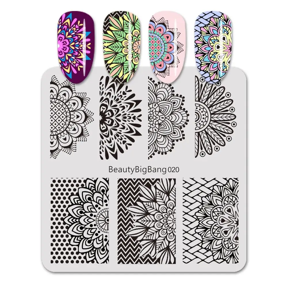 20 BeautyBigBang, 6*6 см, квадратное тиснение для ногтей, цветочный лист, шаблон для маникюра, Штамповка ногтей, пластины, трафареты для дизайна ногтей, форма BBB021 - Цвет: 20