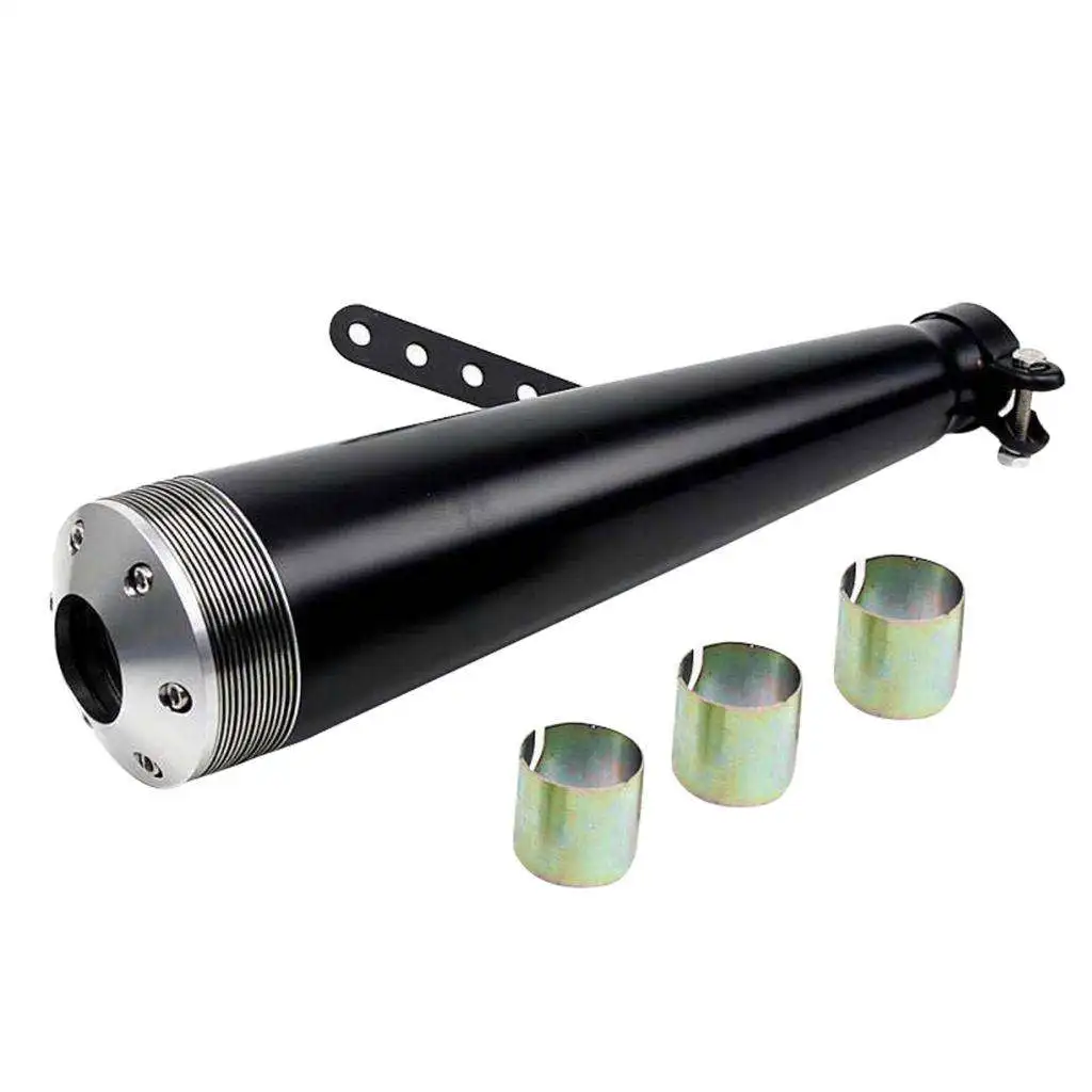 

Motorcycle Cafe Racer Exhaust Pipe Black Universal fit for Harley