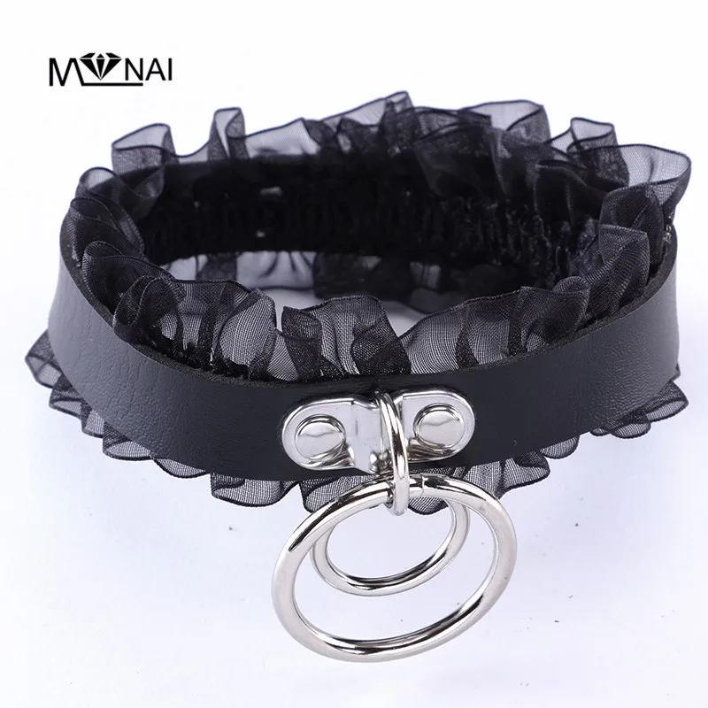 

Fashion Retro Charm Round Necklace Gothic Leather Lace Harajuku Female Punk choker