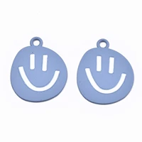 10pcs cute smiling face alloy enamel charms pendant for jewelry making bracelet necklace diy earrings accessories
