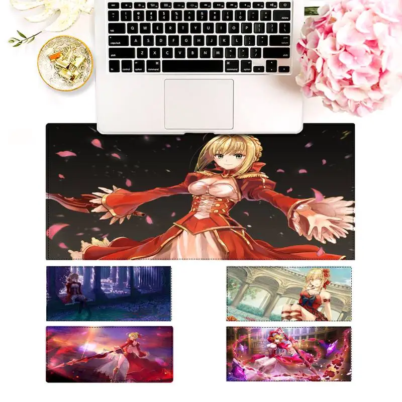 

40x90cm Fatestaynight Red Saber Mouse Pad Laptop PC Computer Mause Pad Desk Mat For Big Gaming Mouse Mat For Overwatch/CS GO