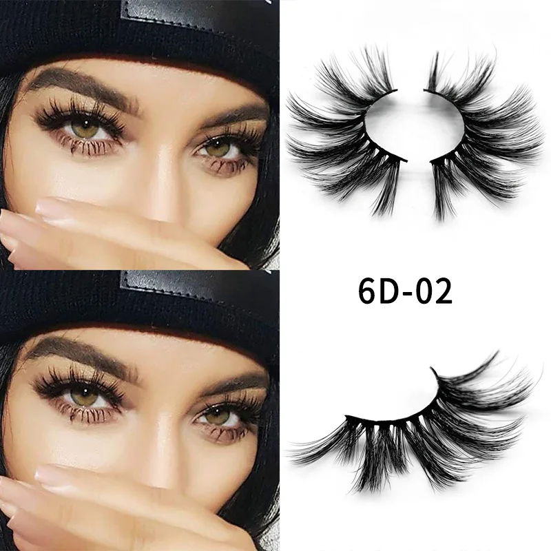 

1 Pairs Mink Hair Eyelashes 25mm Soft Hand-made False Lashes for Women Girls MA