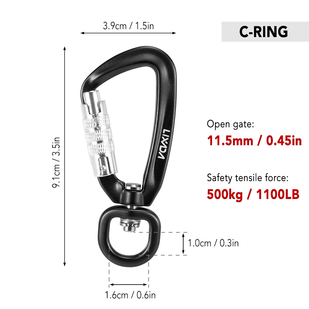 

Lixada Swivel Carabiner Clip Rotatable Spinner Carabiner Small Auto Locking Carabiner Hammock Hanging Clip Pet Leash Hook